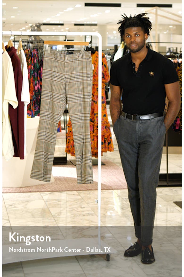 Skinny Fit Check Flare Suit Trousers video