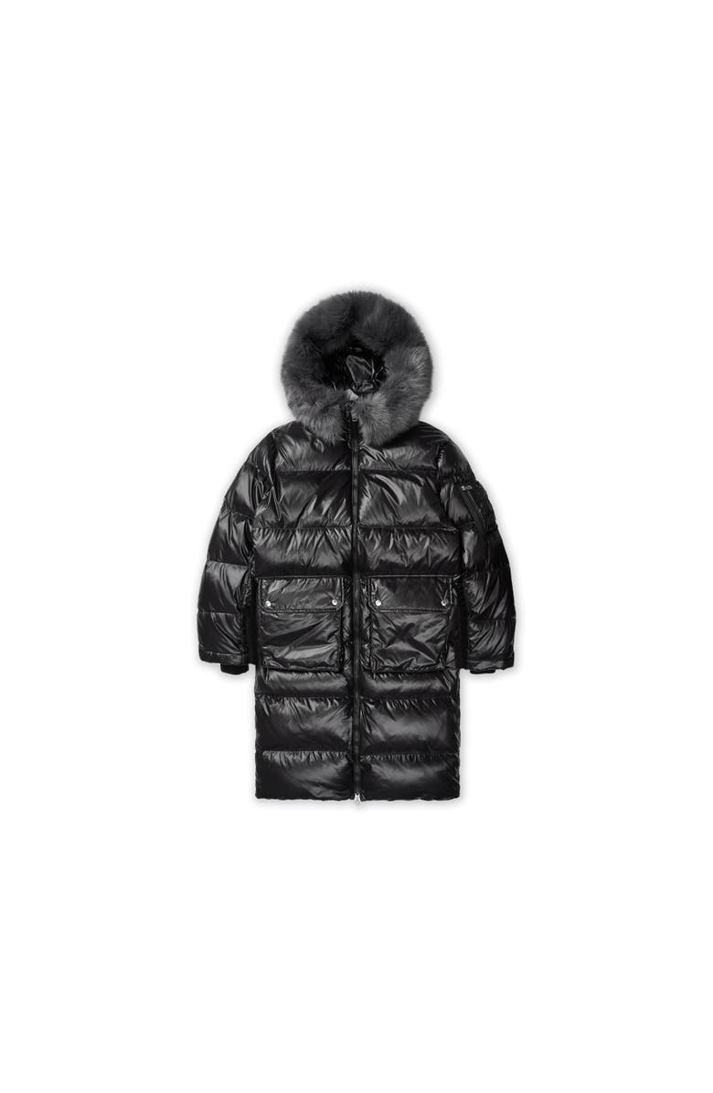 AlphaStyle Audet Mens Long Hooded Down Parka, Main, color, Black