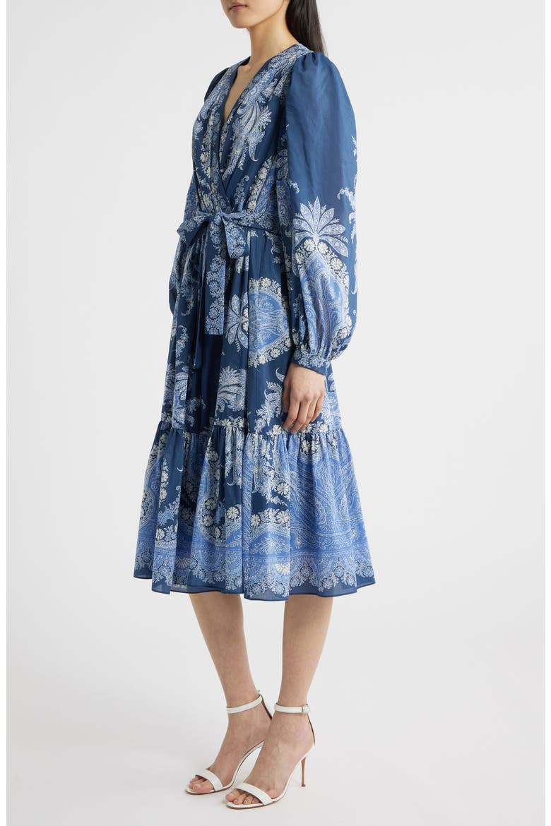 Kai Print Long Sleeve Midi Dress, Alternate, color, MIDNIGHT MULTI