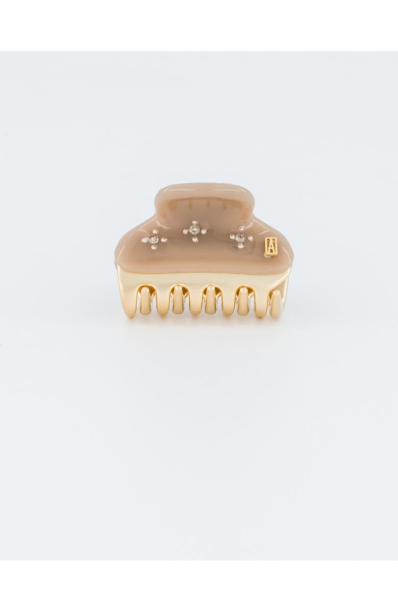 Alexandre de Paris Vendome Soleil Levant Acetate And Crystals Hair Claw Clip, Main, color, Beige
