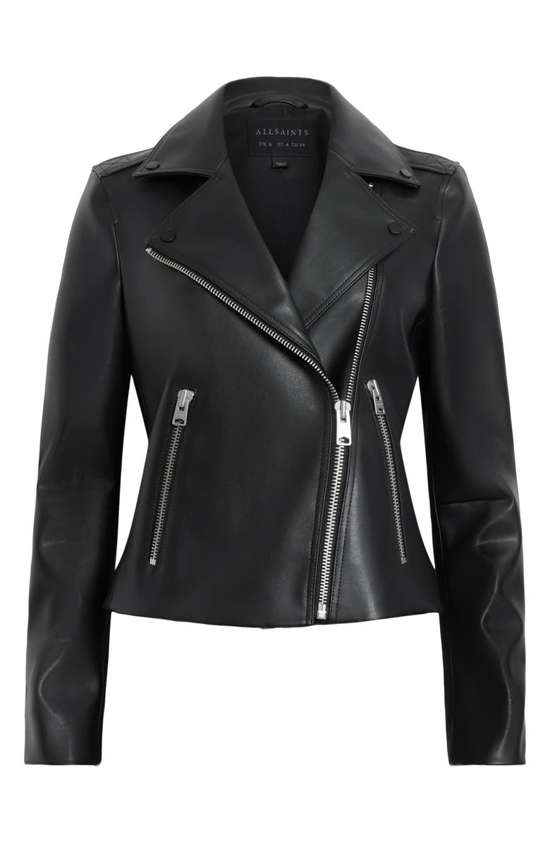 AllSaints Dalby Desserto Faux Leather Biker Jacket, Alternate, color, Black