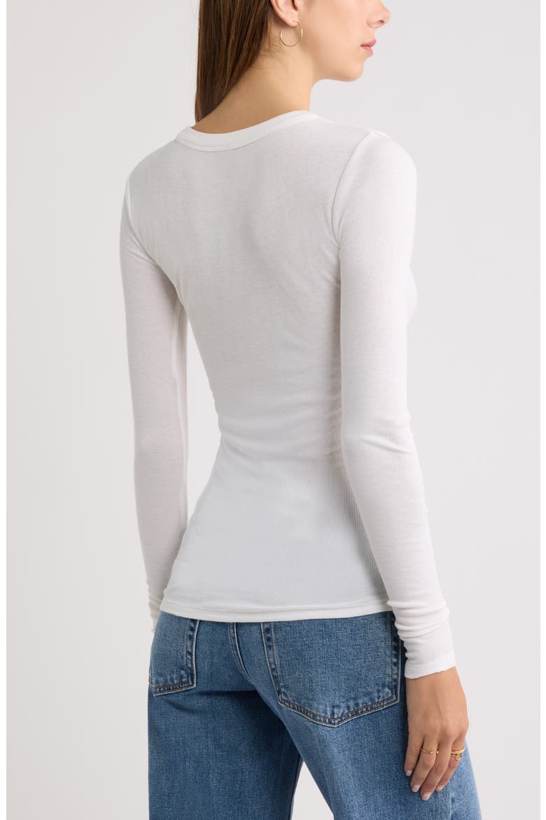Ribbed Long Sleeve T-Shirt, Alternate, color, WHITE
