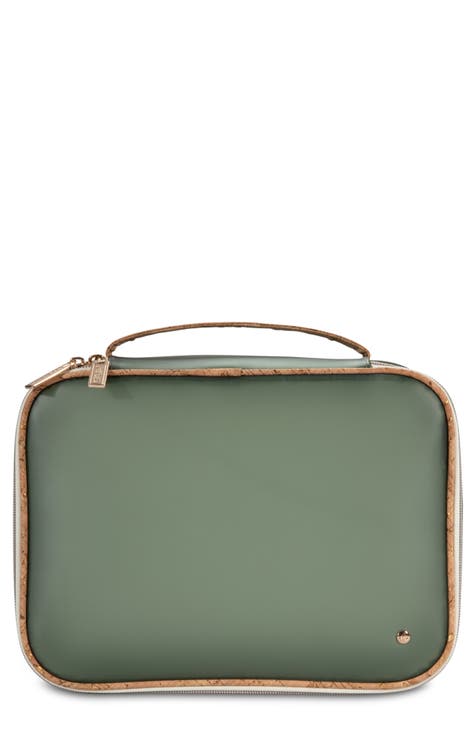 Stephanie Johnson Green Trapezoid Medium outlet Makeup Bag