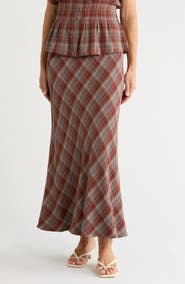 MAX STUDIO Plaid Maxi Skirt