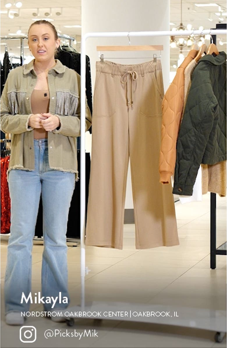 'Ab'Leisure Pull-On High Waist Wide Leg Knit Pants, sales video thumbnail