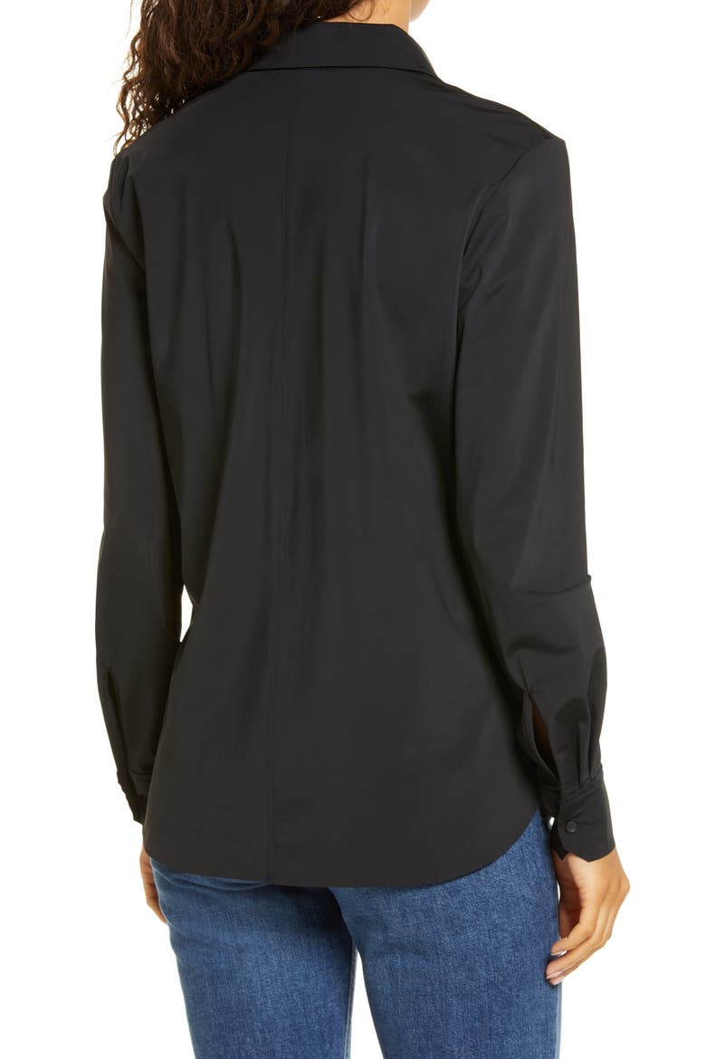 'Lyssentials Connie Slim Fit Button-Up Shirt, Alternate, color, BLACK