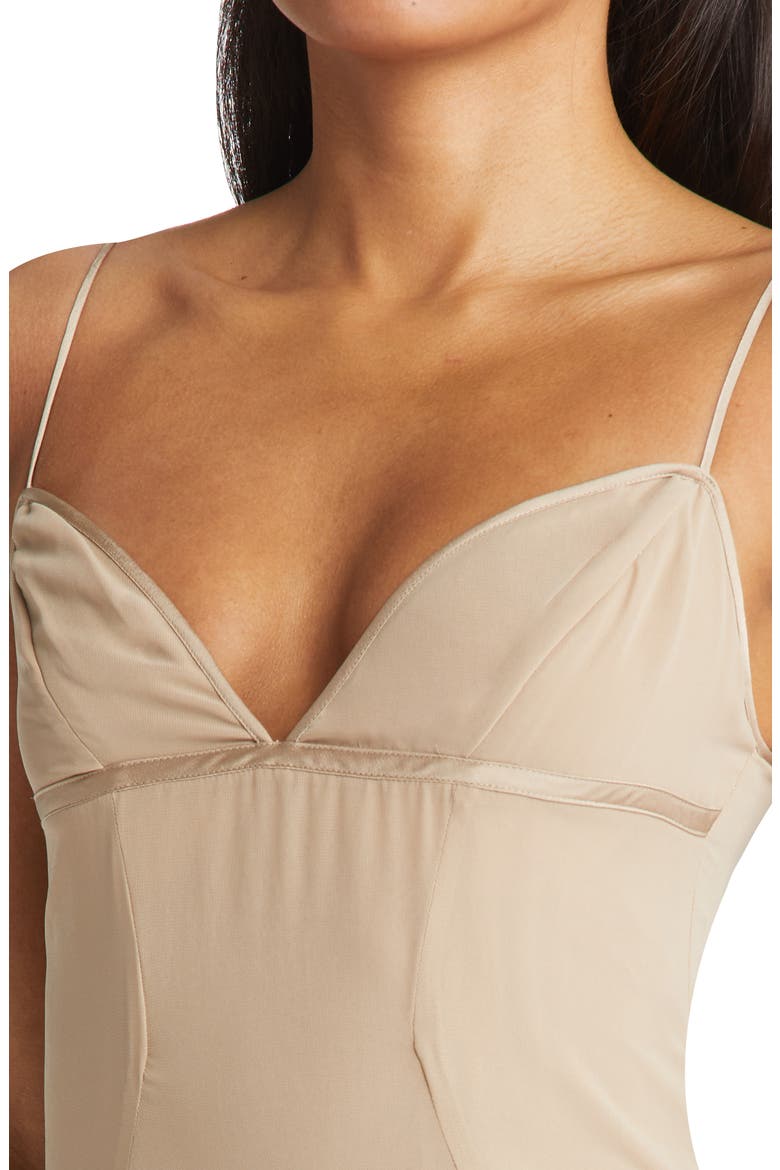 Loren Corset Maxi Dress, Alternate, color, LATTE