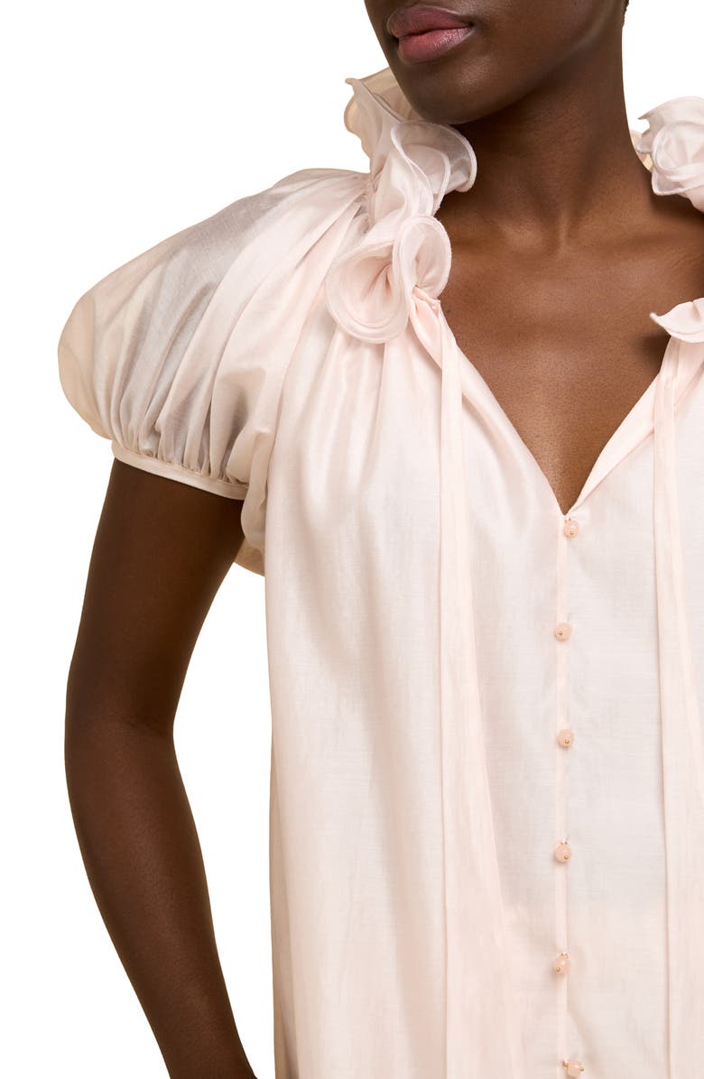 CIEBON Betty Puff Sleeve Tie Neck Top, Alternate, color, 