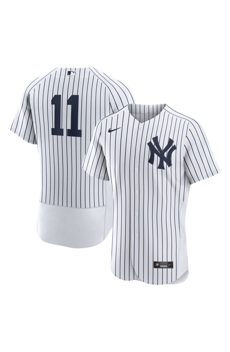 Nike Men's Nike Anthony Volpe White/Navy New York Yankees Home Authentic Jersey, Main, color, 
