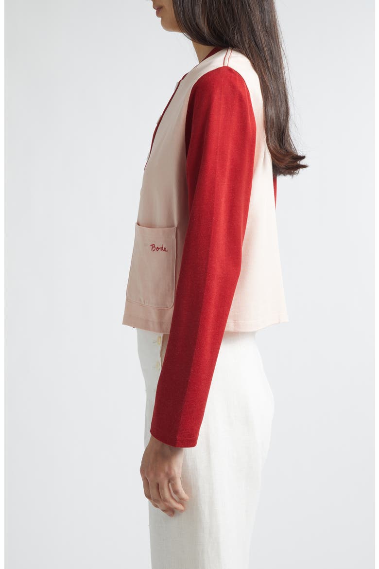 Wonderland Colorblock Cardigan, Alternate, color, RED PINK