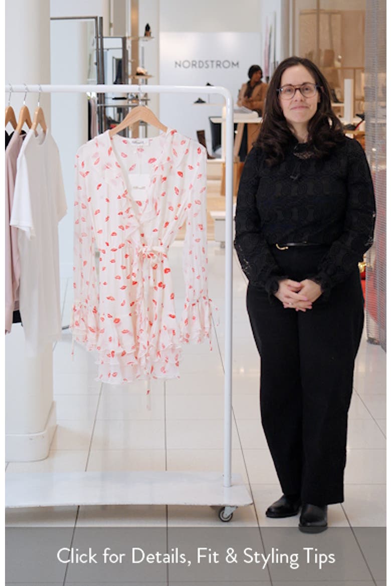 Marianne Lip Print Ruffle Trim Minidress video