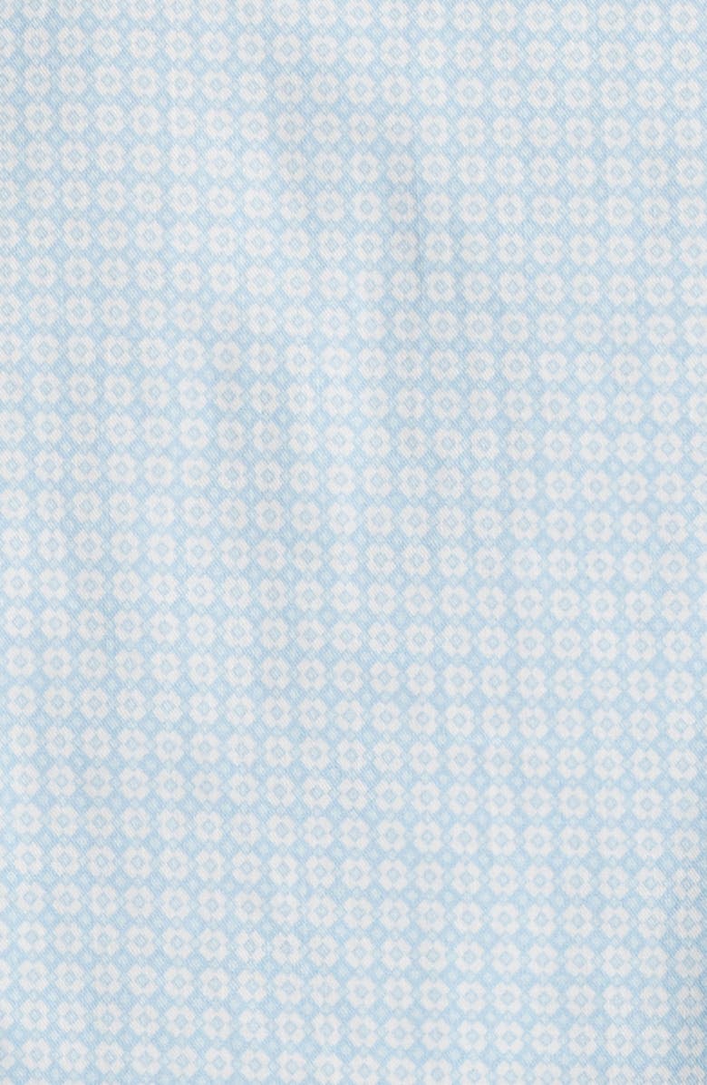 Johnston & Murphy Diamond Print Short Sleeve Button-Up Shirt, Alternate, color, Blue