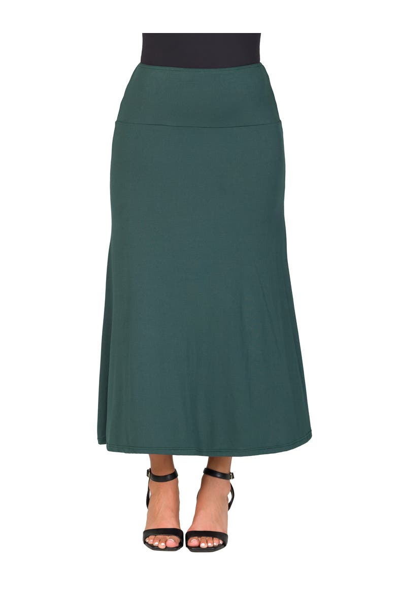Petite Elastic Waist Maxi Skirt, Main, color, Hunter