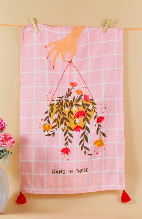 Tiramisu Blush Bloom Set Of 3 Cotton Kitchen Towels In Multi