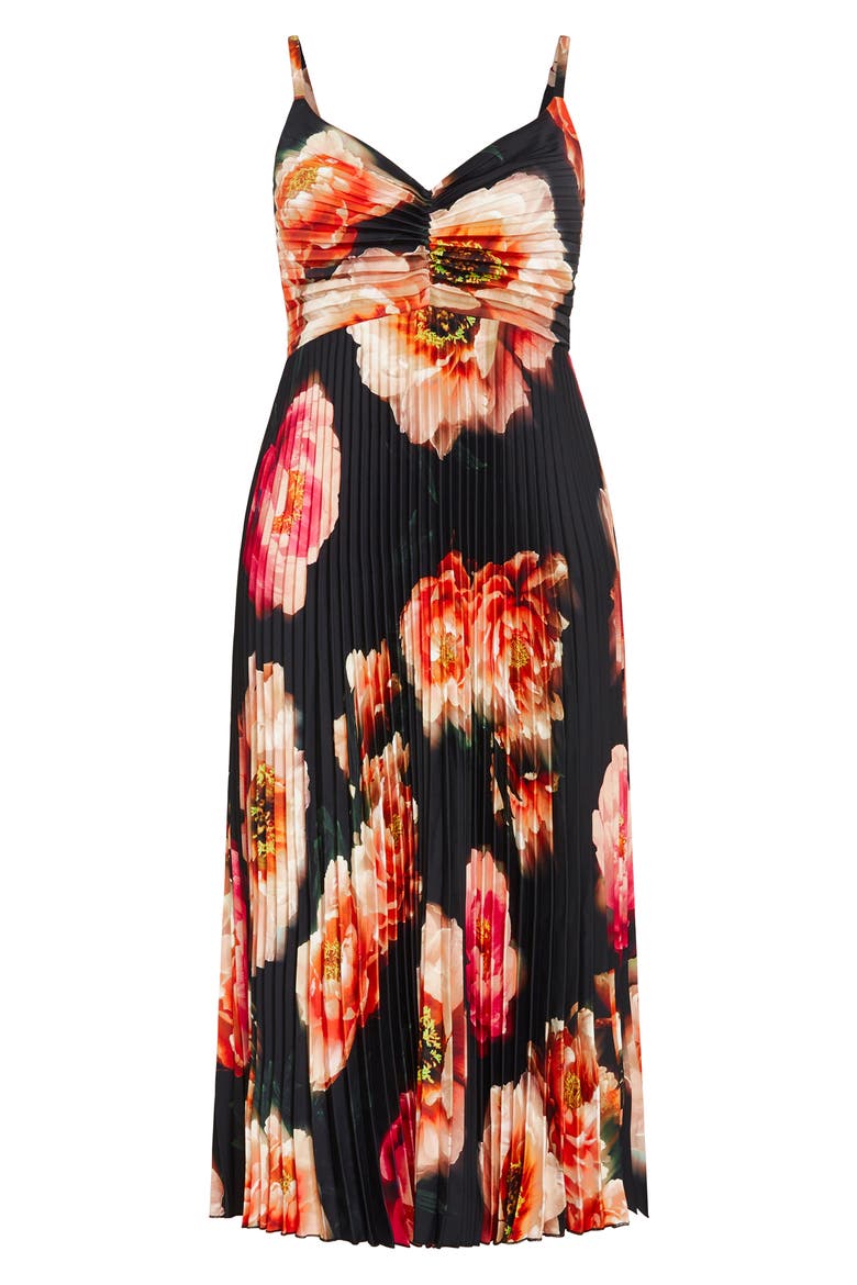 Ariana Print Pleat Dress, Alternate, color, FLORAL