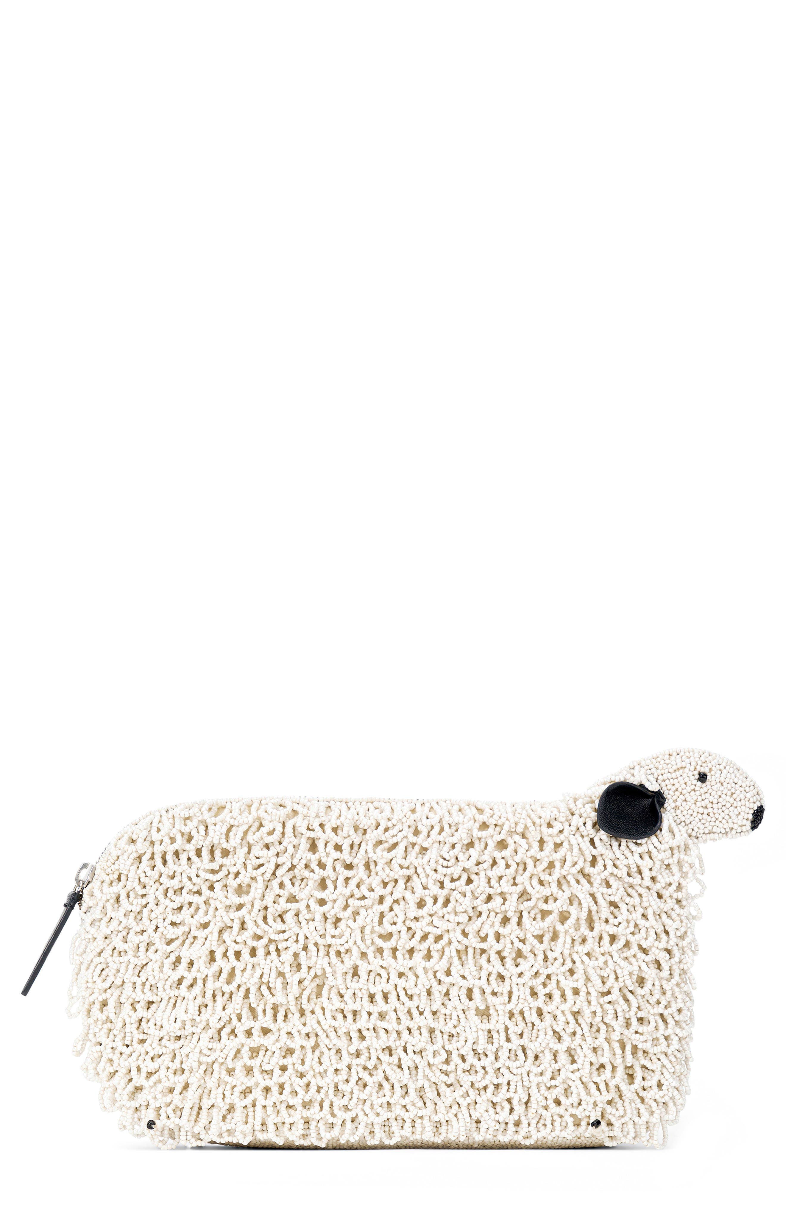 STAUD Dolly Beaded Clutch, Main, color, 