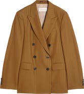 Dries Van Noten Barry Herringbone Stripe Double Breasted Wool Blend Sport Coat