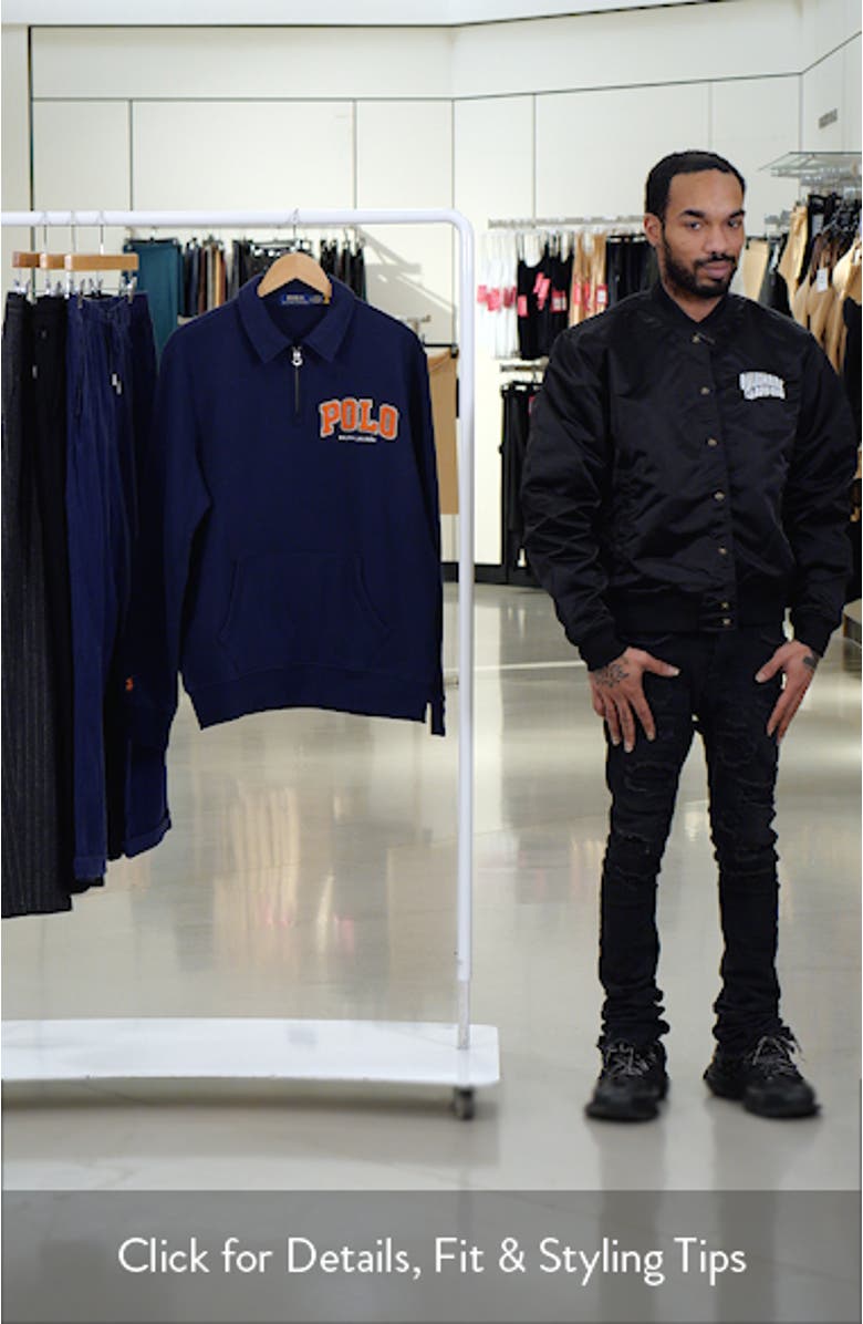 Logo Appliqué Quarter Zip Fleece Pullover, sales video thumbnail