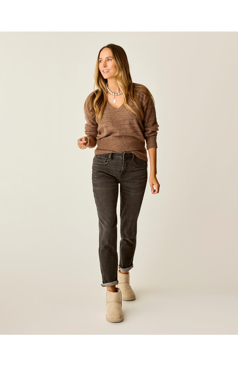 Carve Designs Ruth Reversible Fuzzy Sweater, Alternate, color, Sumac Lurex