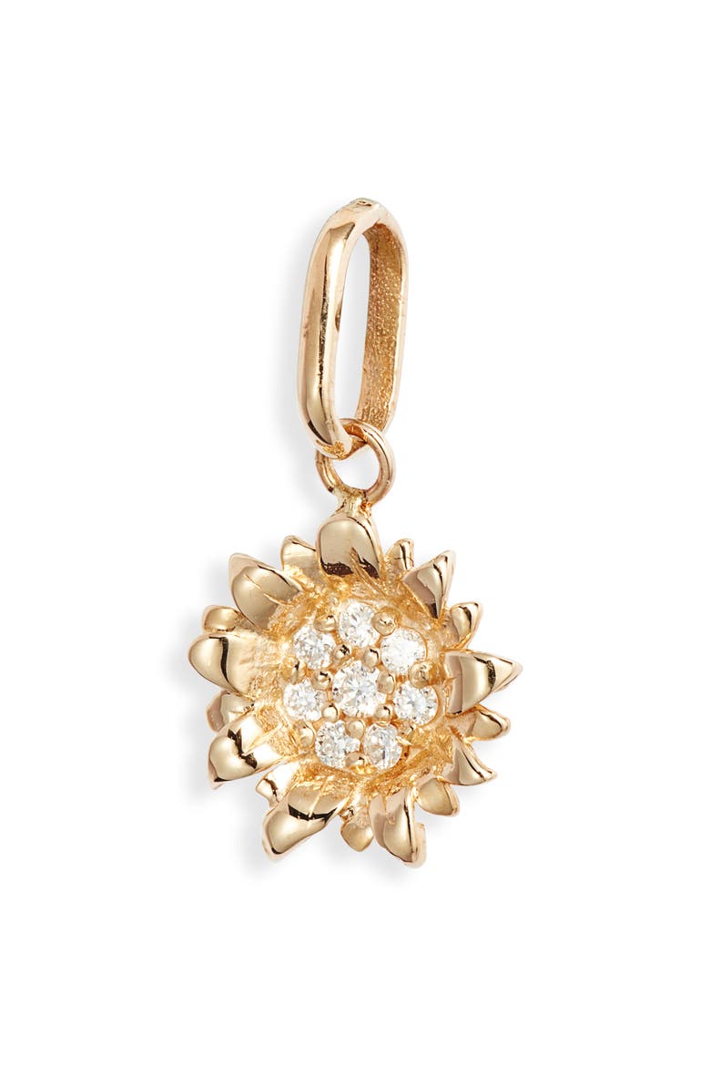 Hope Sunflower Pavé Diamond Pendant, Main, color, YELLOW GOLD