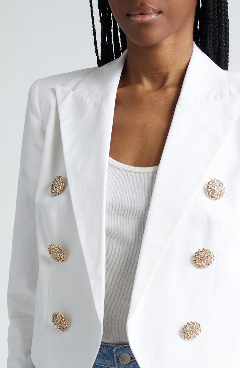 L'AGENCE Lila Double Breasted Boxy Blazer, Alternate, color, White
