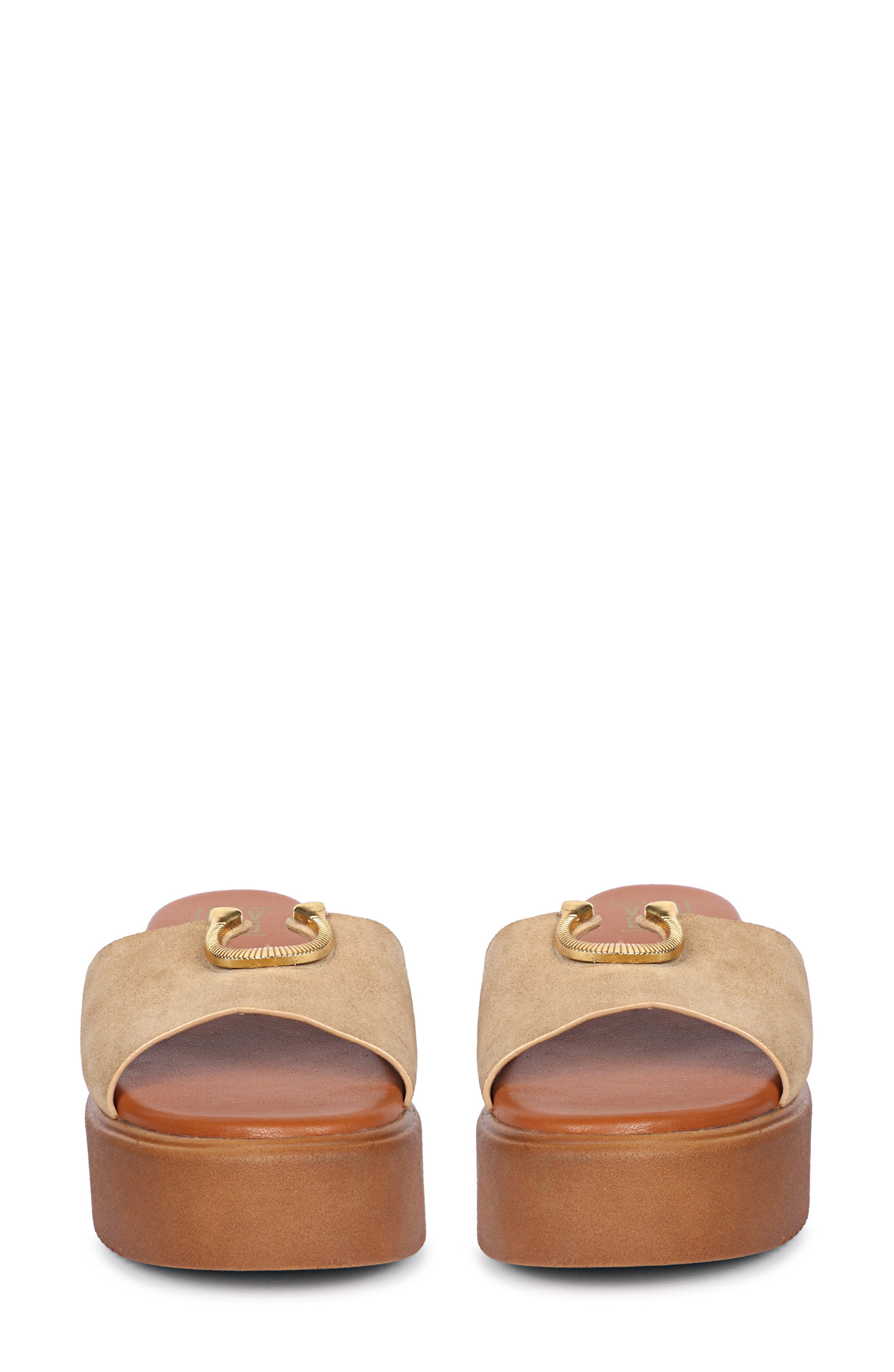 VIVI BLU Senna Platform Wedge Slide Sandal, Alternate, color, Beige