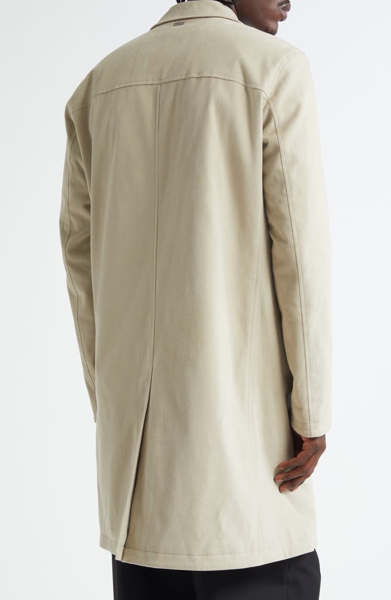 Herno Water Resistant Cotton Stretch Twill Topcoat, Alternate, color, Champagne