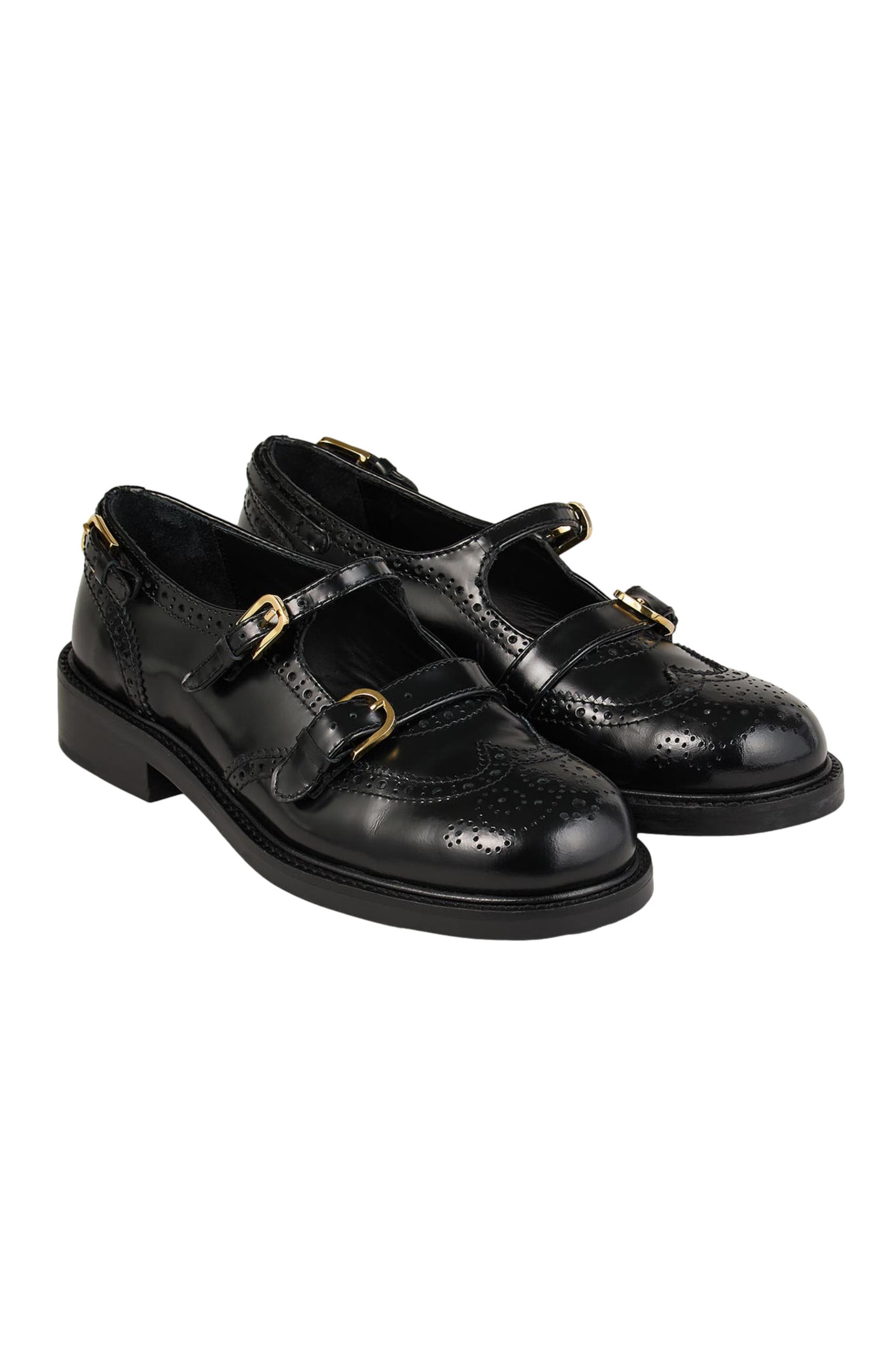 SANDRO Multi-Buckle Mary Jane loafers, Alternate, color, Black