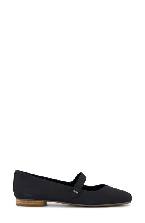 Toms Bianca Mary Jane Flat In Black Leather