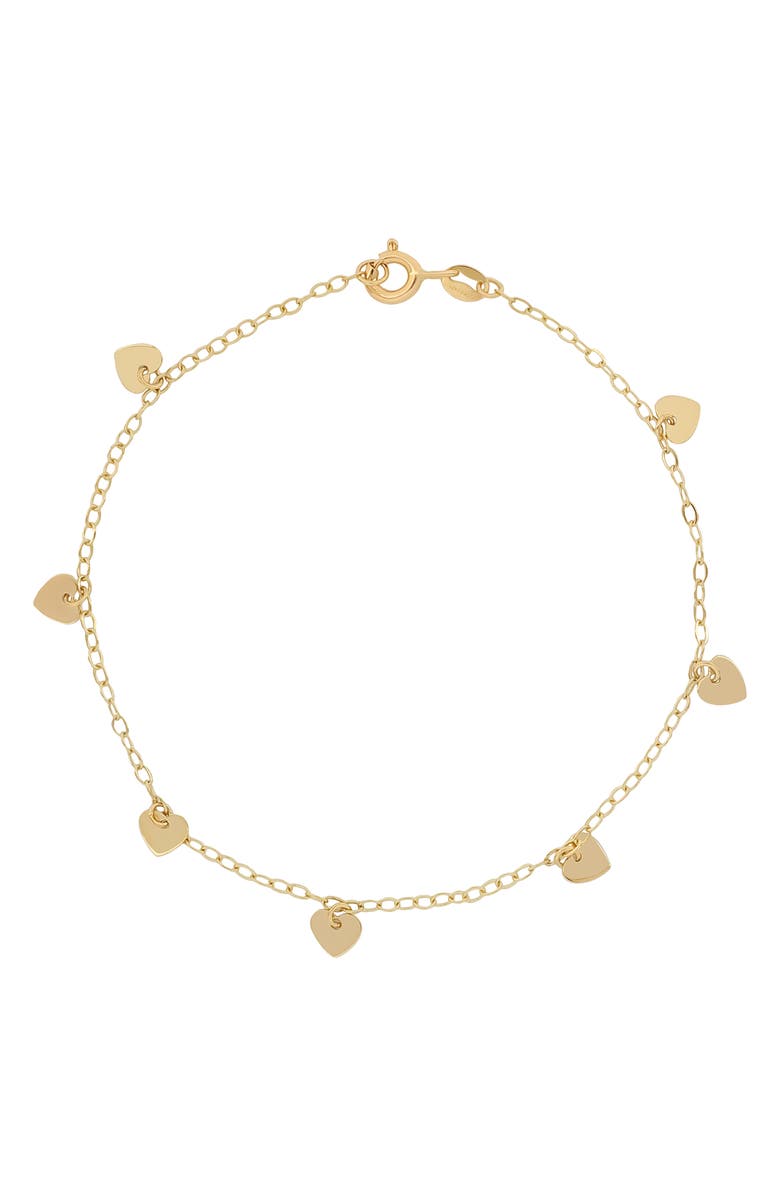 Bony Levy 14K Gold Heart Station Bracelet, Main, color, 14K Yellow Gold