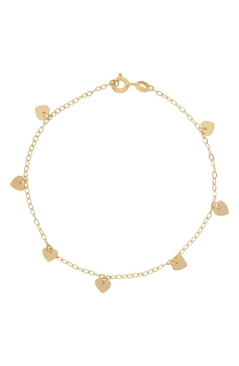 14K Gold Heart Station Bracelet (Nordstrom Exclusive)