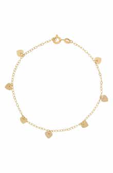 Bony Levy 14K Gold Heart Station Bracelet
