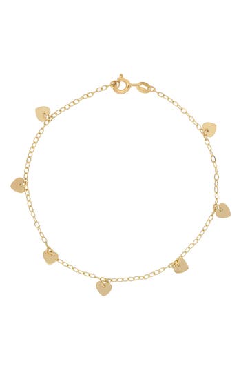 Bony Levy 14k Gold Heart Station Bracelet In 14k Yellow Gold
