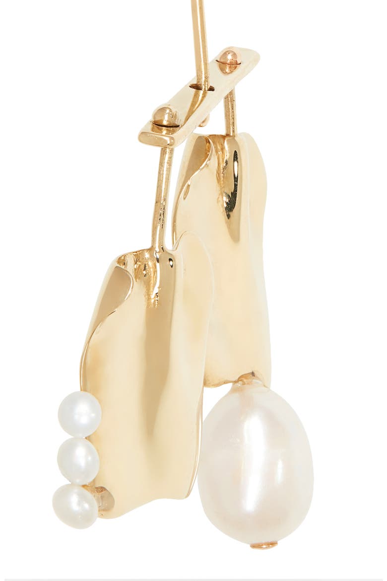 Badoula Cultured Pearl & Green Amethyst Gemdrop Earrings, Alternate, color, BRONZE / GREEN AMETHYST