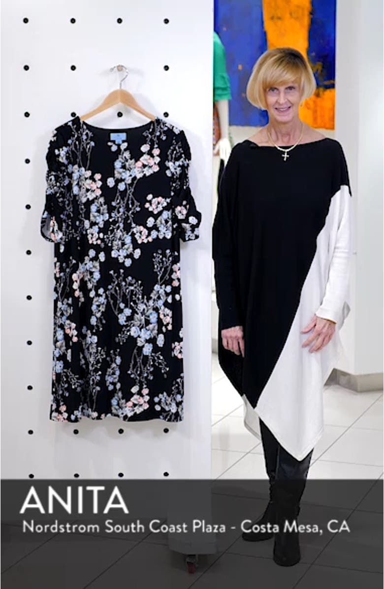 Divine Floral Ruched Sleeve Dress, sales video thumbnail