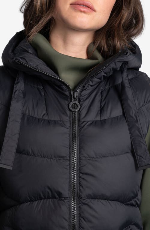 Lole Transition Water Repellent Hooded Quilted Vest In Black