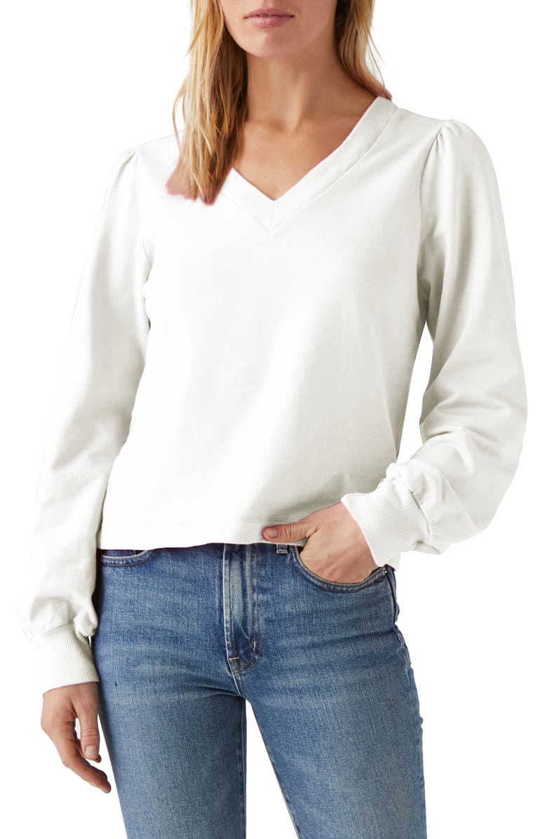 Michael Stars Tam V-Neck Cotton Sweatshirt, Main, color,