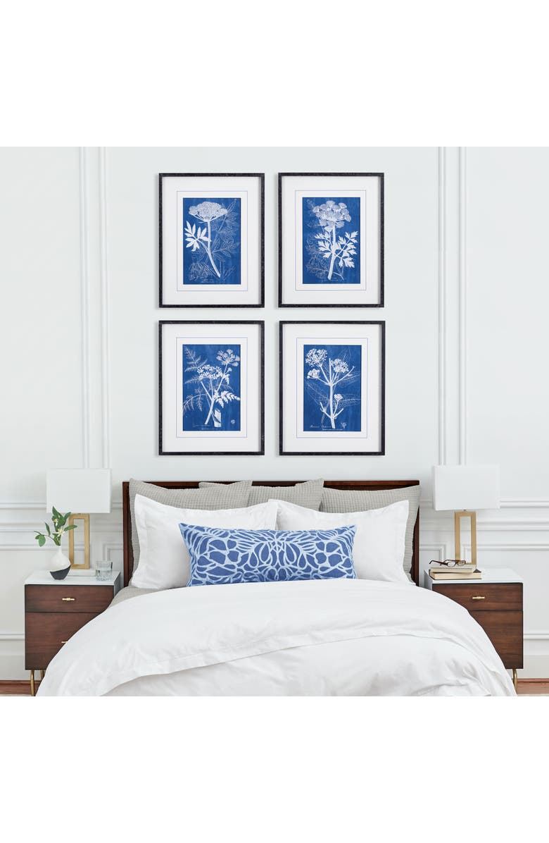 Napa Home & Garden Cyanotype Queen Annes Lace Prints Set of 4, Alternate, color, 