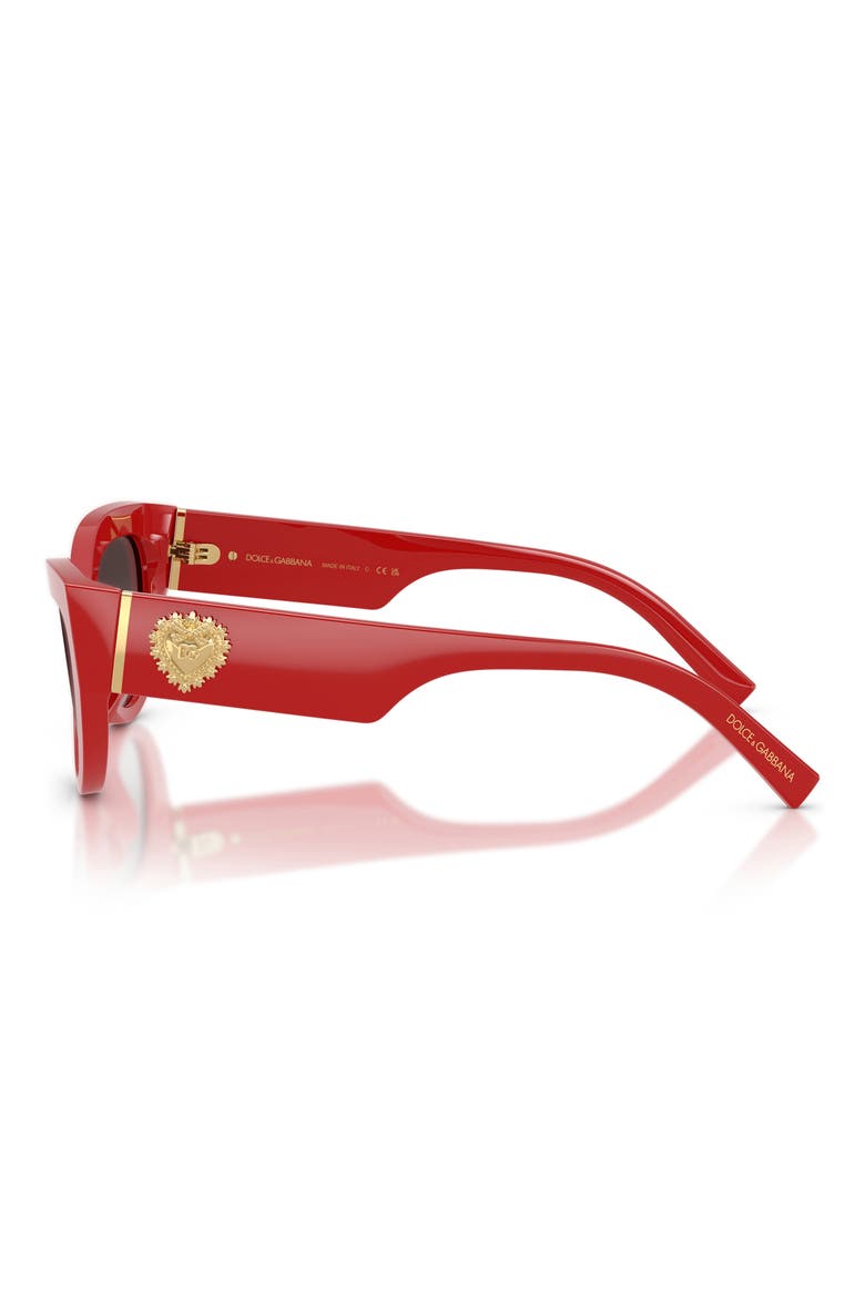 55mm Cat Eye Sunglasses, Alternate, color, FULL RED / GREY GRADIENT