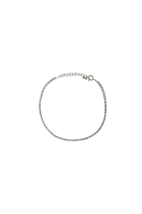Bearfruit Jewelry Sterling Silver 18k Gold Plated Cherie Tennis Bracelet In Silver