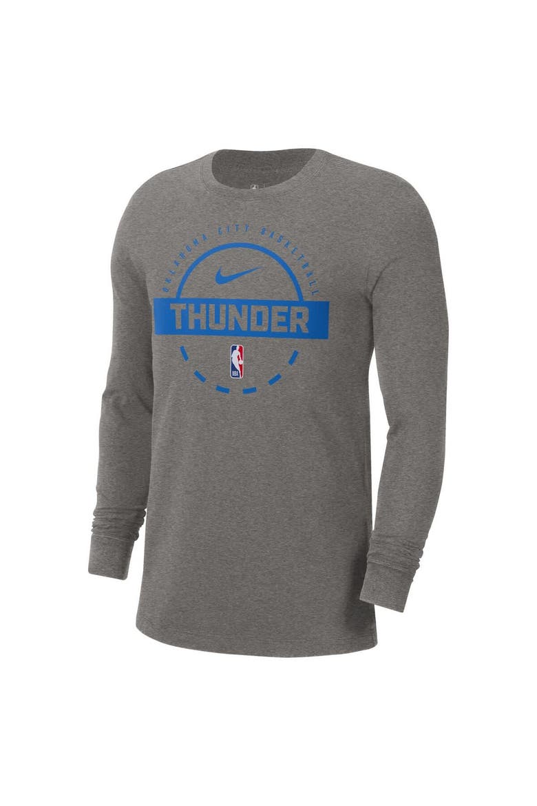 Men's Nike  Charcoal Oklahoma City Thunder Authentic Long Sleeve Practice T-Shirt, Alternate, color, Charcoal