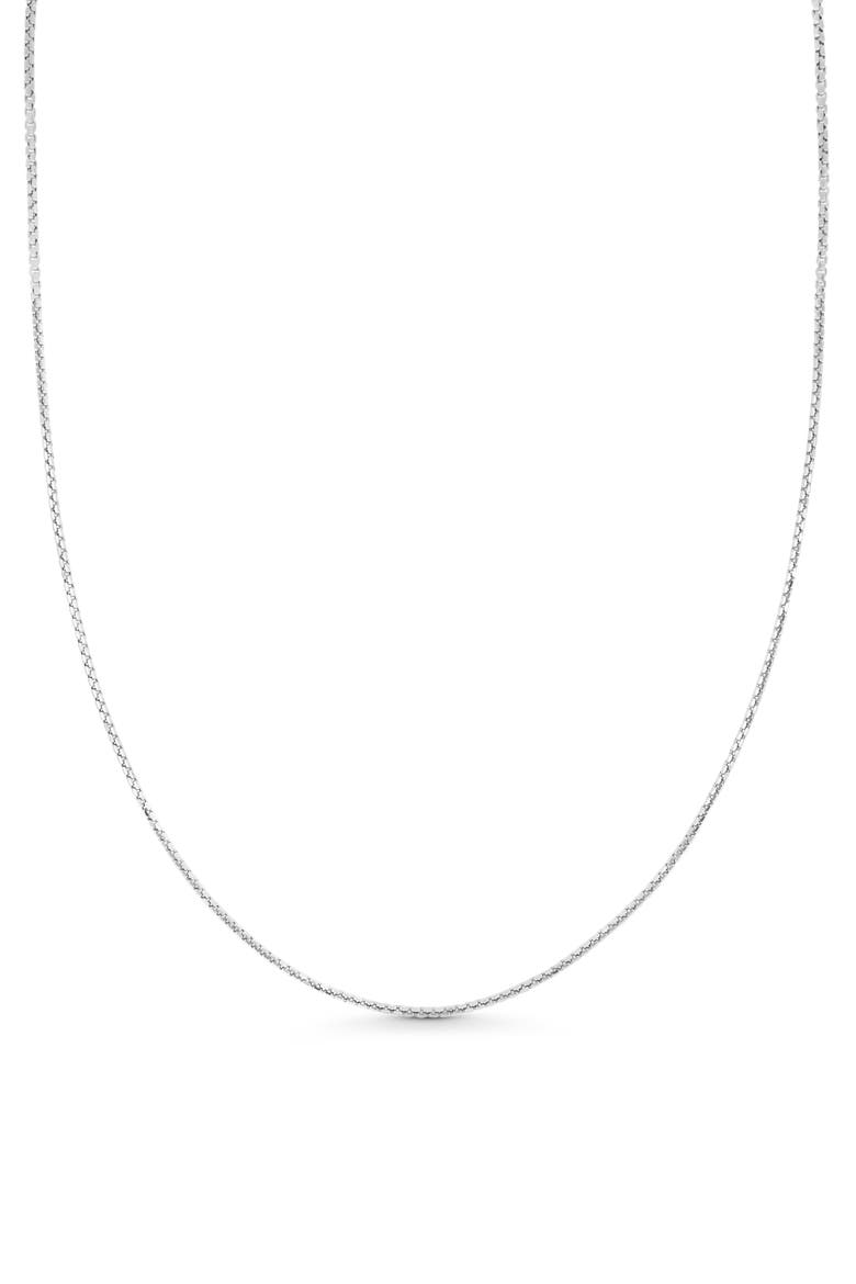 Men's 14K Rounded Box Chain Necklace (Online Trunk Show), Main, color, 14K WHITE GOLD