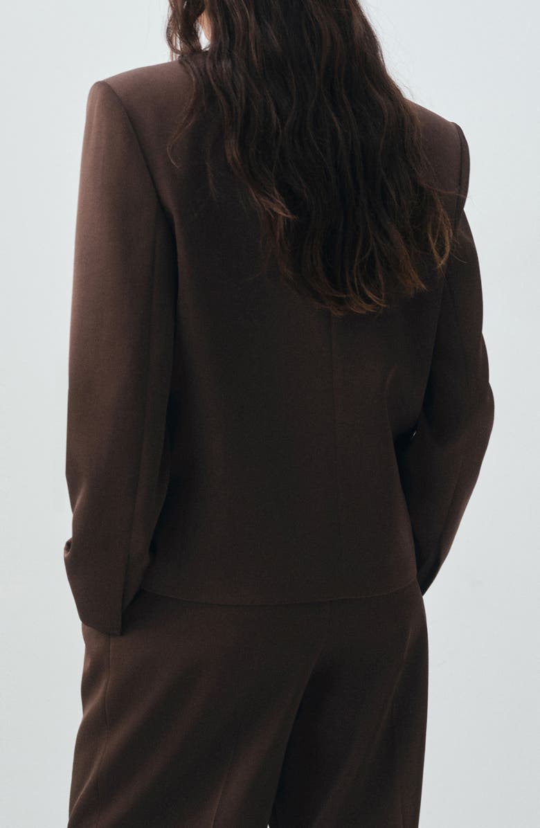 MANGO Selection Double Breasted Suit Blazer, Alternate, color, Chocolate