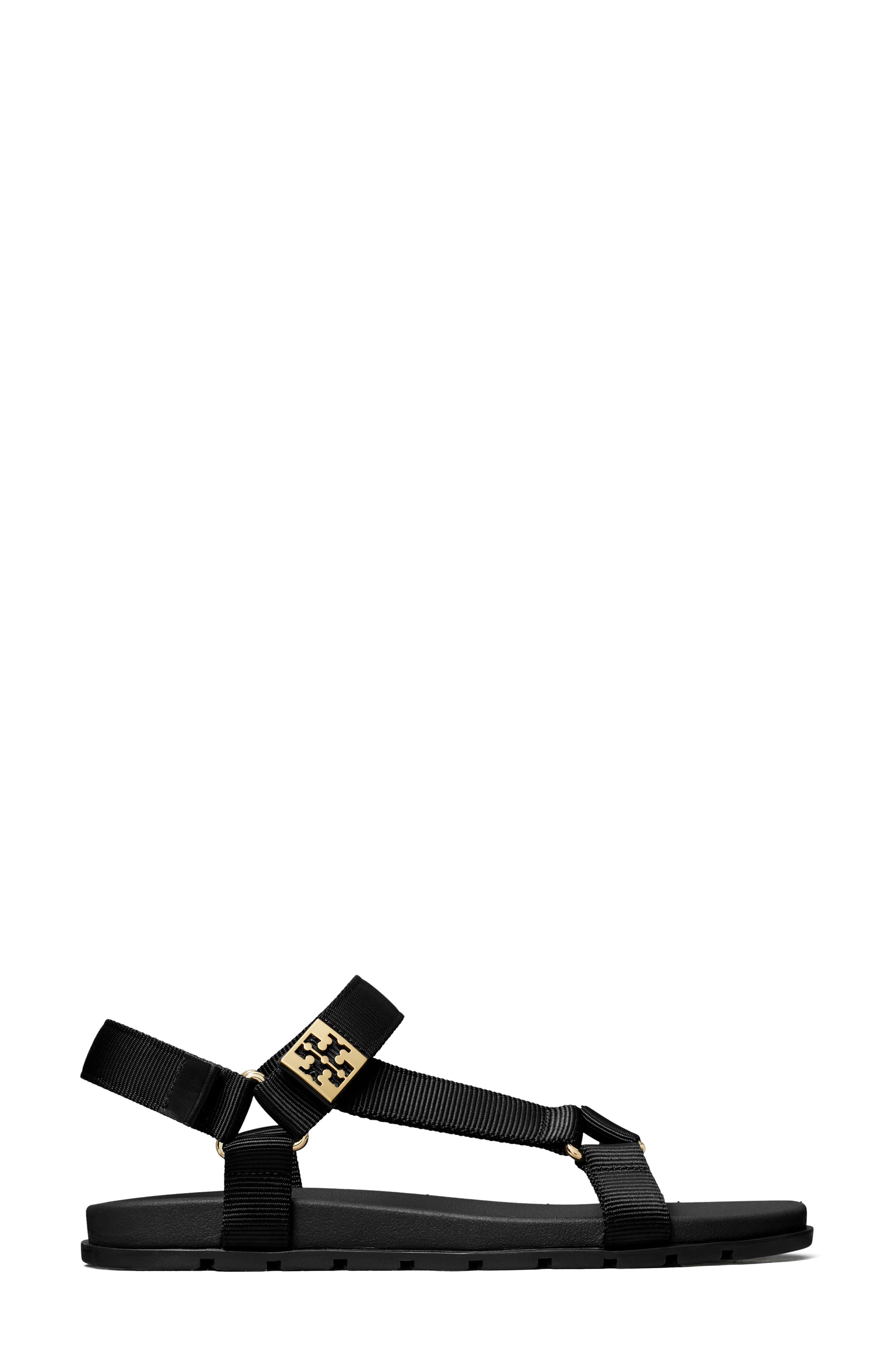 Tory Burch Mellow Trail Sandal, Alternate, color, Perfect Black / Gold