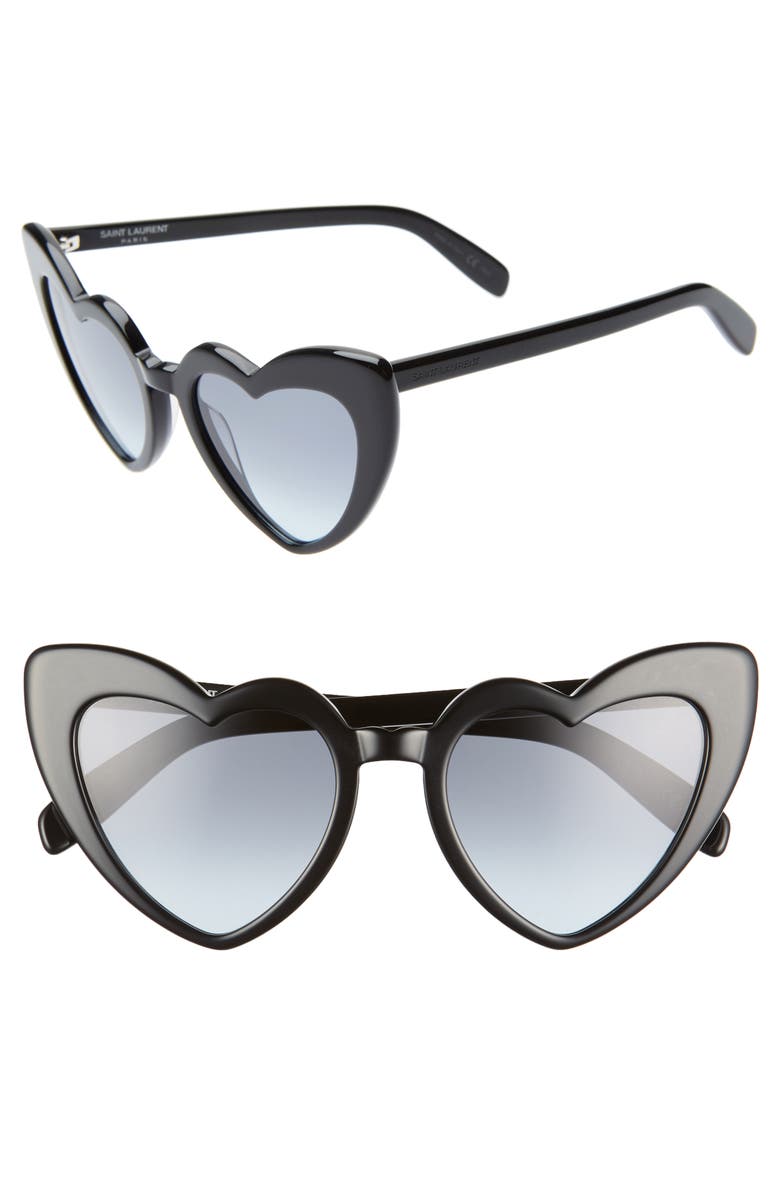 Saint Laurent Loulou 54mm Heart Sunglasses, Main, color,