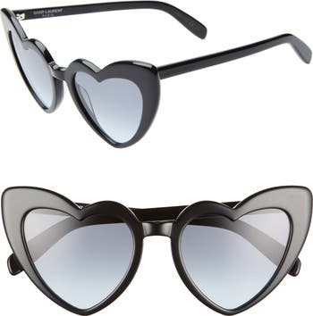 Saint Laurent Black Sunglasses with White Heart Print saint-laurent-sl-181-loulou-  main image 4