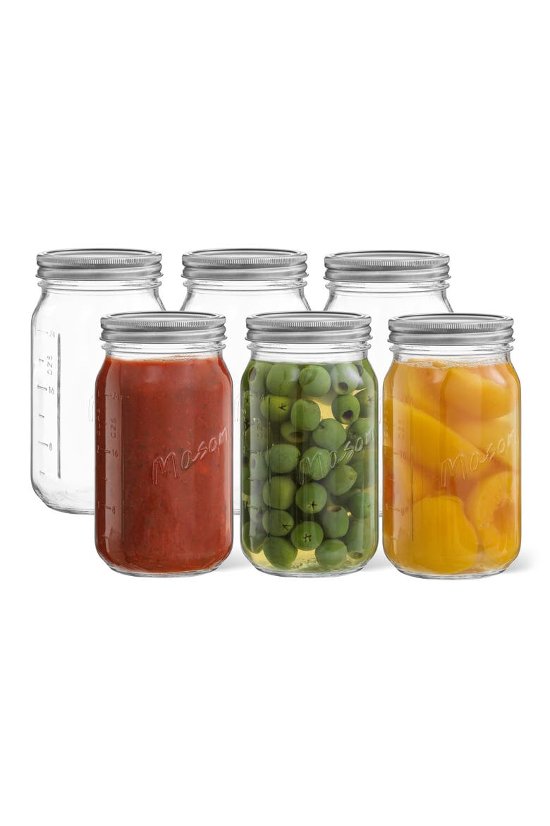 42-Piece Wide Mouth Mason Jars with Airtight Lids, Alternate, color, CLEAR/ SILVER
