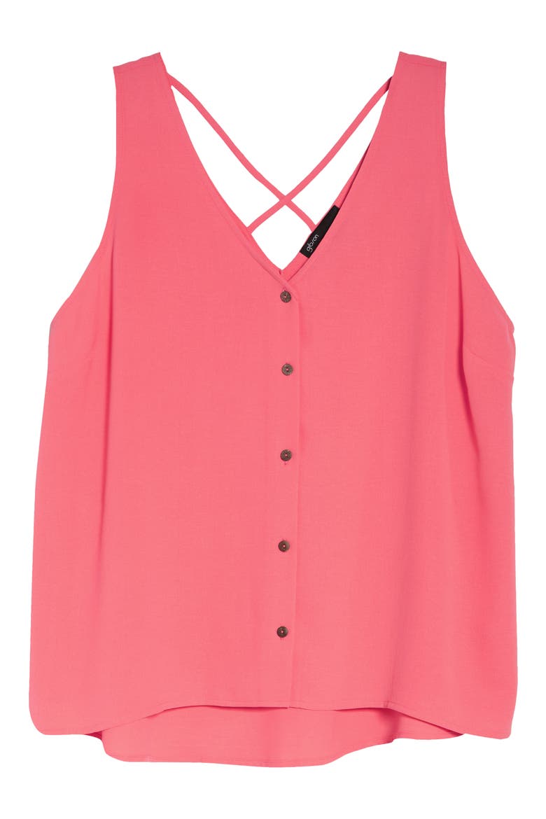 Gibson x The Motherchic Isle Button-Up Tank, Alternate, color, SUNKISSED CORAL