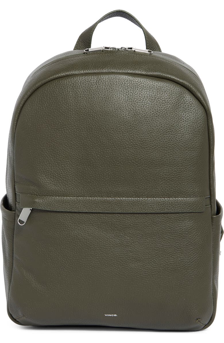 Vince Valmor Leather Backpack, Main, color, Driver Green