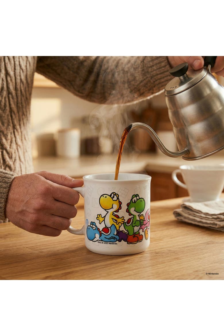 20 oz Super Mario Mario & Yoshi Ceramic Camper Mug, Alternate, color, White